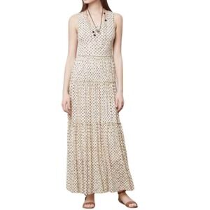 Anthropologie Meadow Rue Women‎ Dress Polka Dot Tiered Lace Boho Maxi  Small